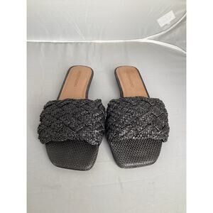 Bernardo Women’s Pixie Sandal Black Woven Leather - Size 6.5M - NWOB